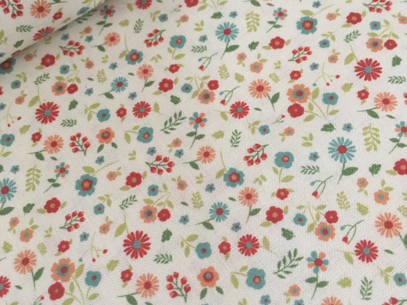 Estampado LIBERTY FONDO BEIG  FLOR GRANATE 