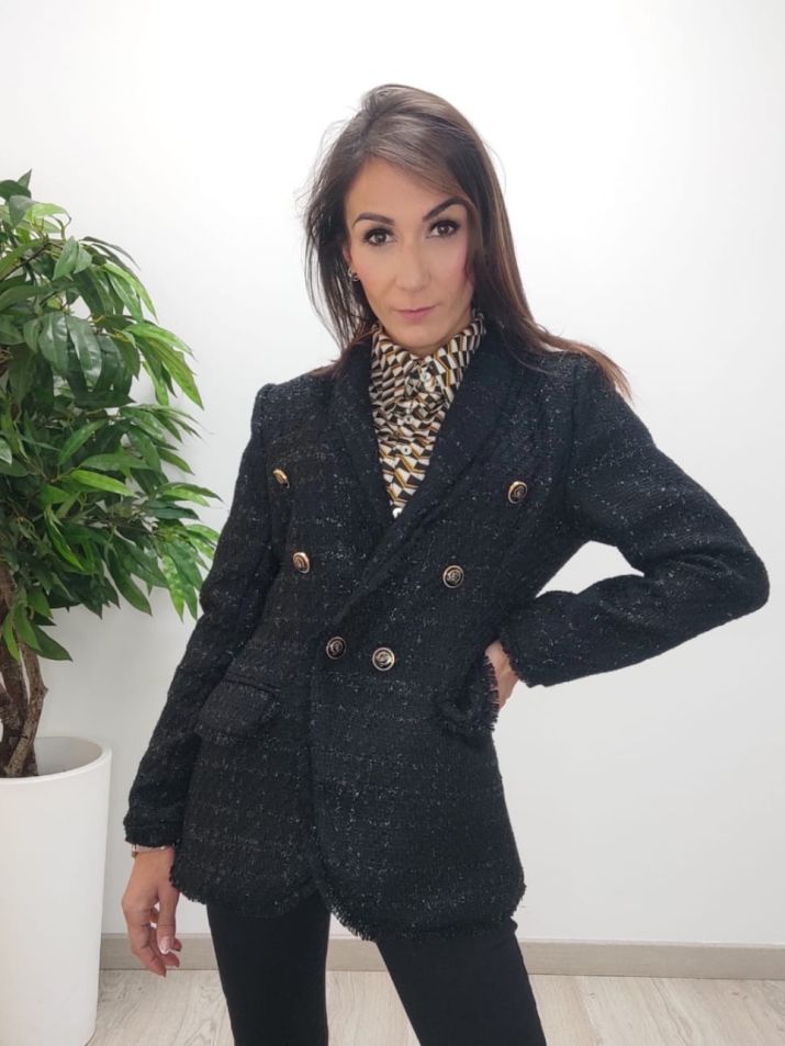 Chaqueta Tweed Negra