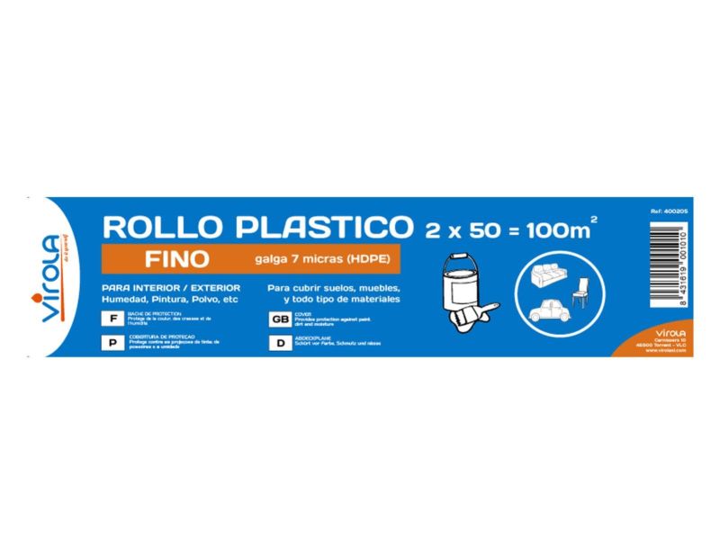 Plástico Cubretodo en Rollo Standard 50x2 7 micras