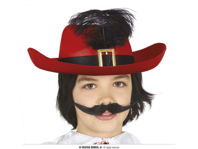 Sombrero Mosquetero rojo infantil