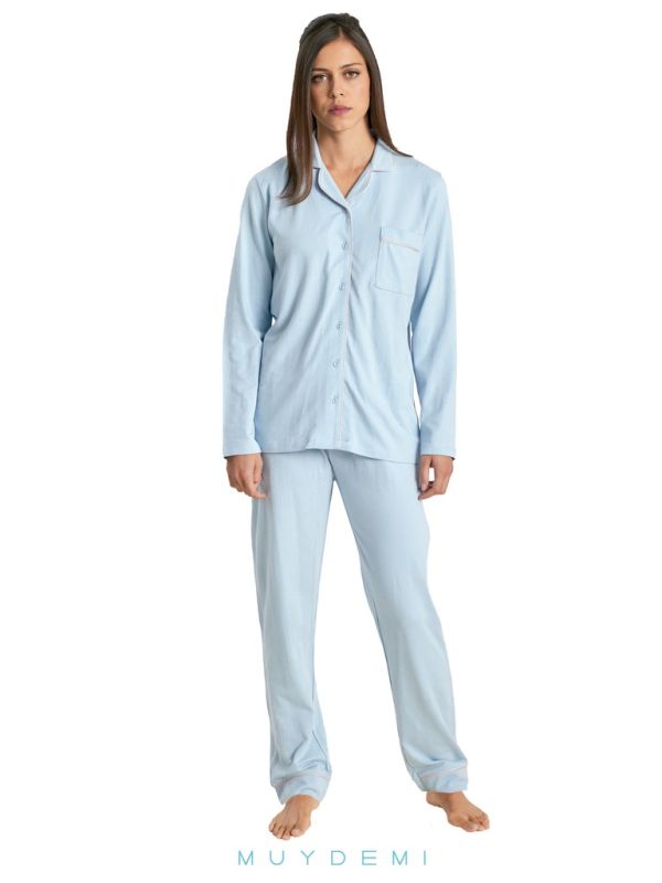 Pijama mujer camisero Blue