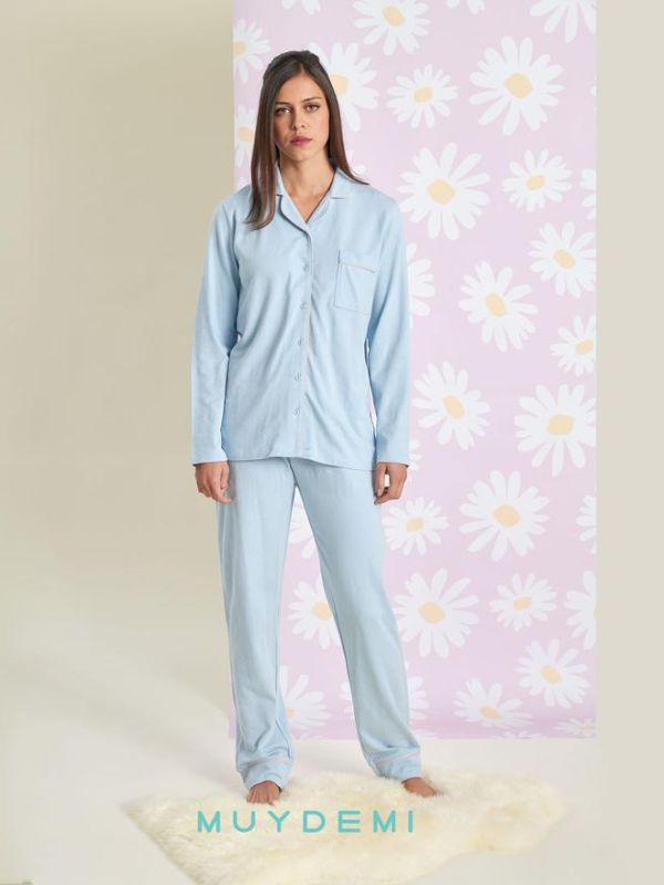 Pijama mujer camisero Blue