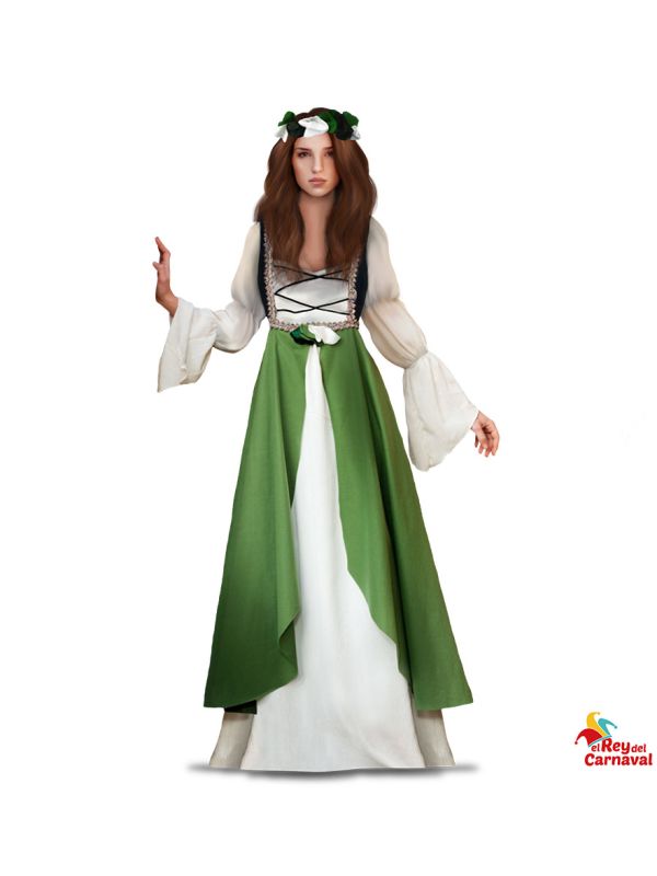 Disfraz de Dama medieval verde